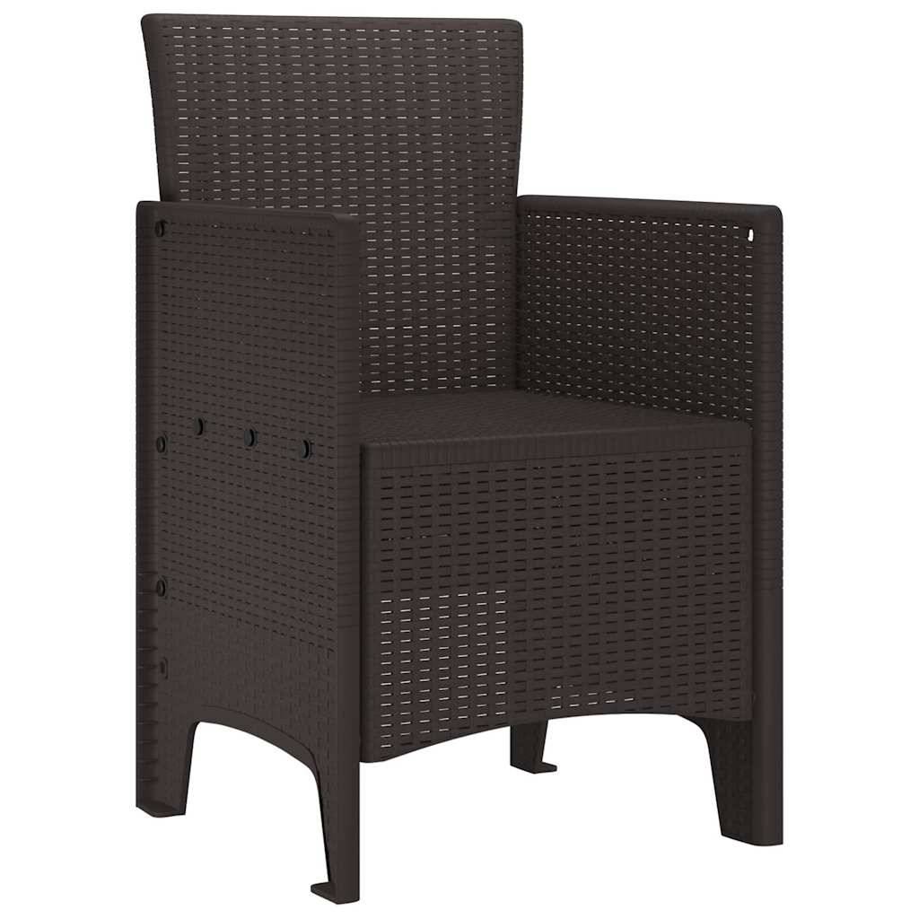 Maison Chic - Lot De 2 Chaises De Jardin - Fauteuils De Jardin Marron 53 x 49 x 85 cm PP - Image 4