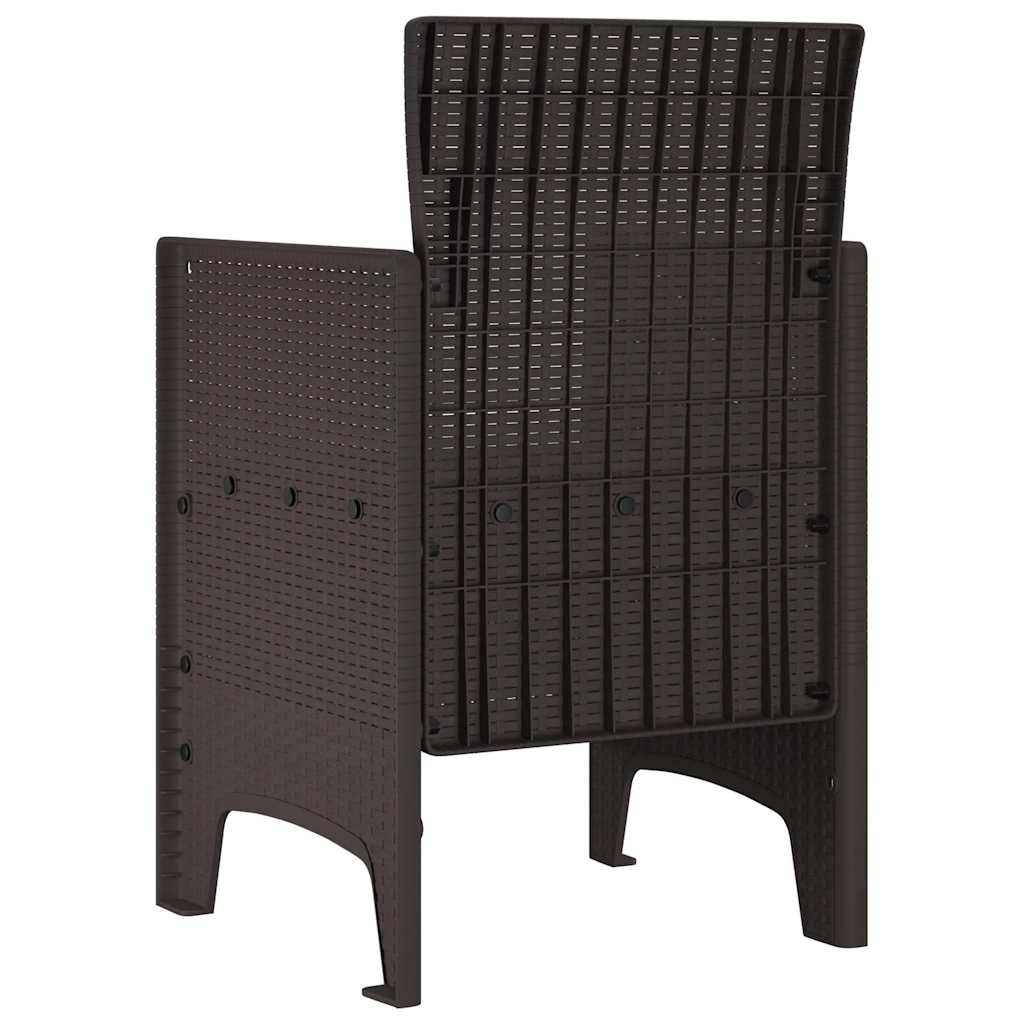 Maison Chic - Lot De 2 Chaises De Jardin - Fauteuils De Jardin Marron 53 x 49 x 85 cm PP - Image 5