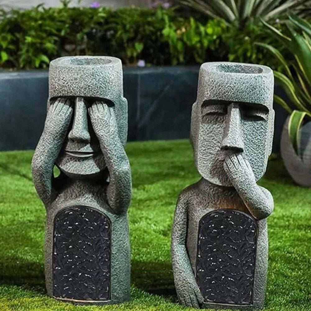 Hanah Home - Jardinière Moai en polyrésine Ne parle pas - Image 2