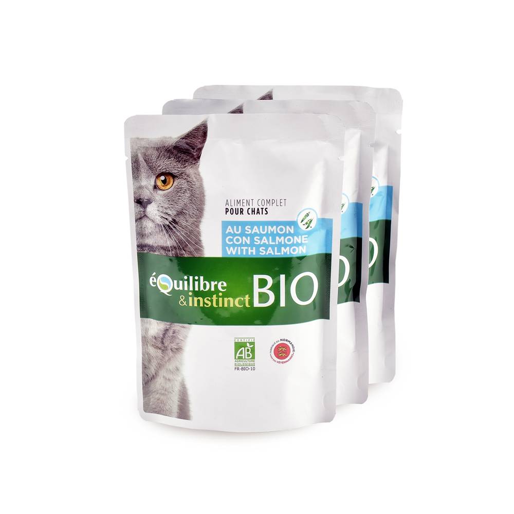 Equilibre & Instinct - Emincés Bio au Saumon pour Chat - Image 1