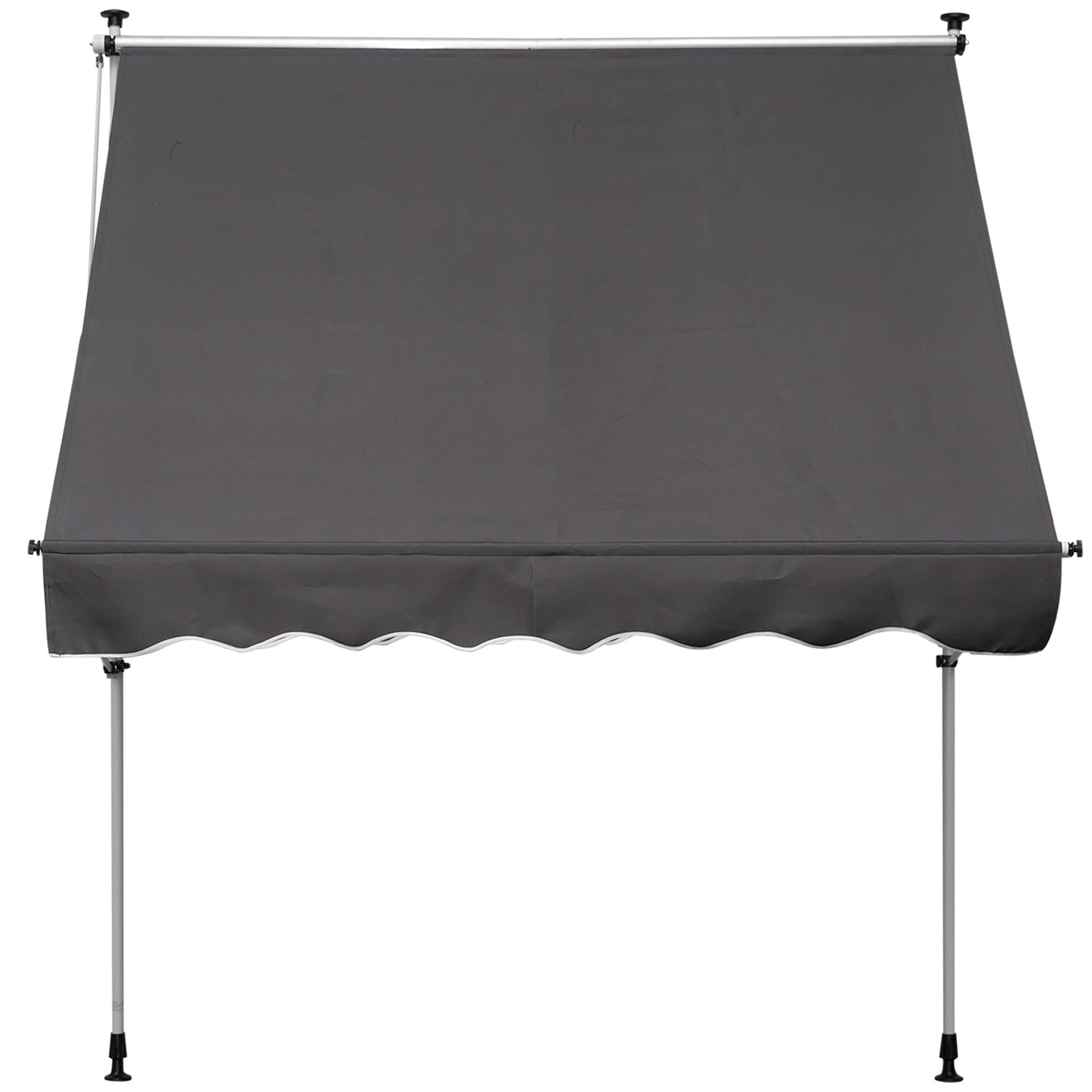 Store banne rétractable manuelle 200 x 150 x 170-280 cm pour balcon et terrasse, hauteur réglable et manivelle, gris - Image 2