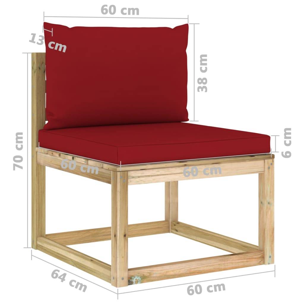Helloshop26 - Salon de jardin meuble d'extérieur ensemble de mobilier 10 pièces avec coussins bois de pin imprégné - Image 6
