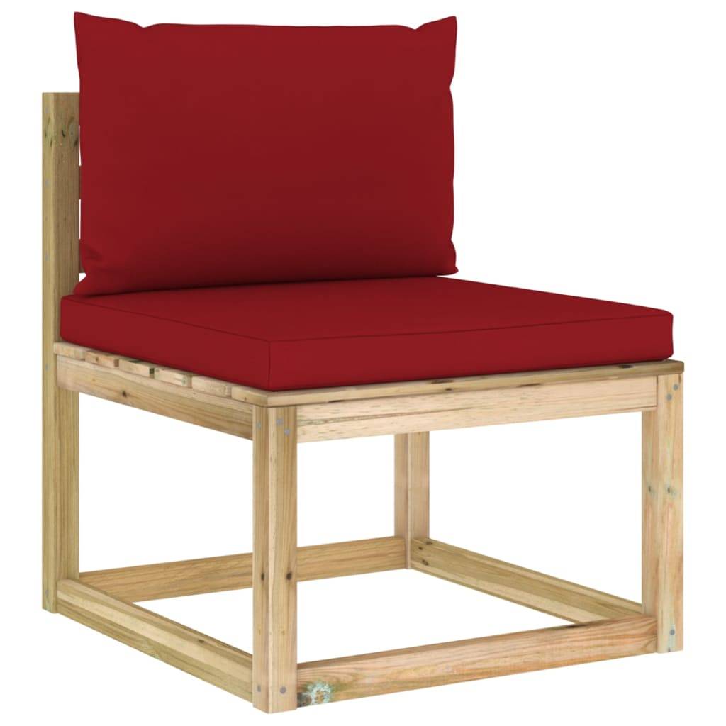 Helloshop26 - Salon de jardin meuble d'extérieur ensemble de mobilier 10 pièces avec coussins bois de pin imprégné - Image 4