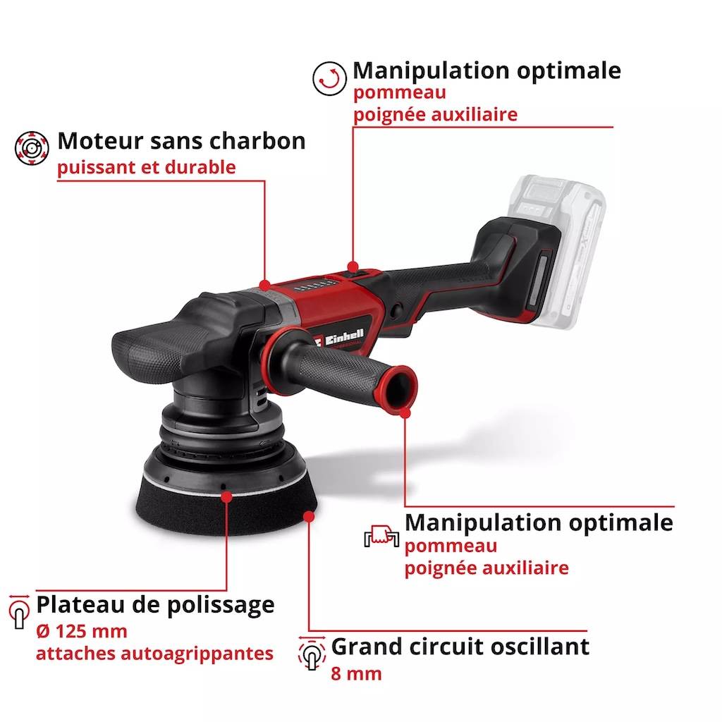 Einhell - Polisseuse excentrique sans fil – CP-EP 18/125 Li BL-Solo Professional Einhell - Image 3