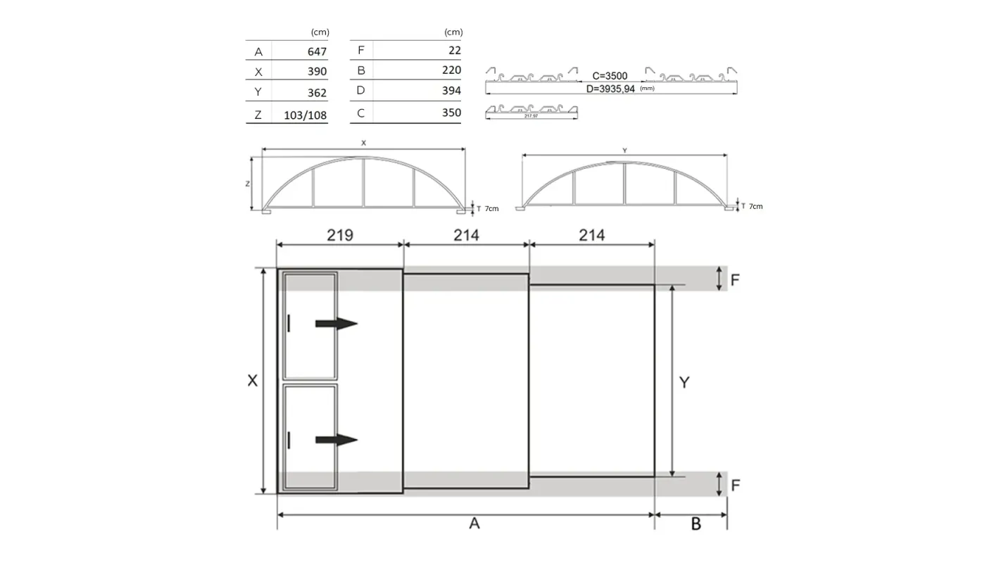 Altanka - Abri de piscine Orbit - 6,47x3,50 m - polycarbonate massif 3 mm - Couleur Ral7016 Graphite - ECO102 - Image 2