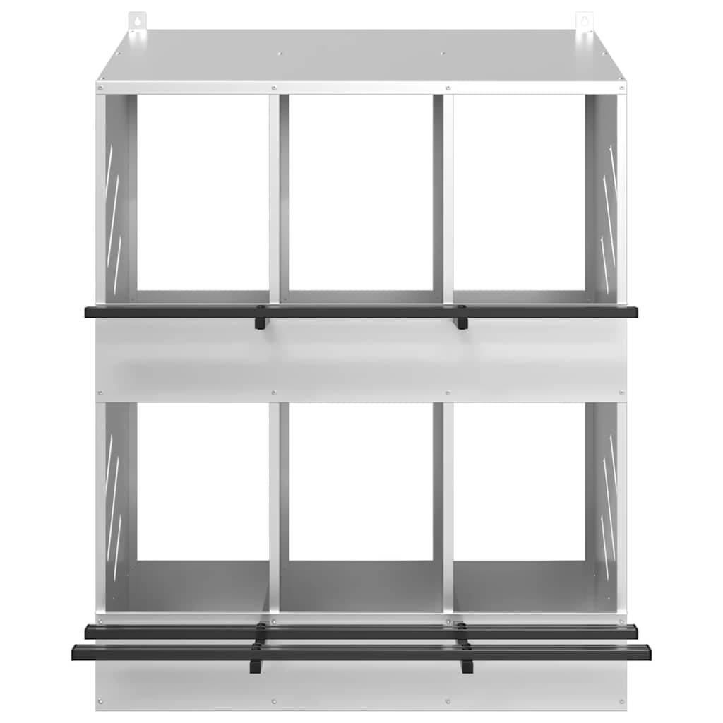 Pondoir de Poules 6 Compartiments Acier Galvanisé Nichoir Double Étage – ComfortXL Outdoor Living - Image 5