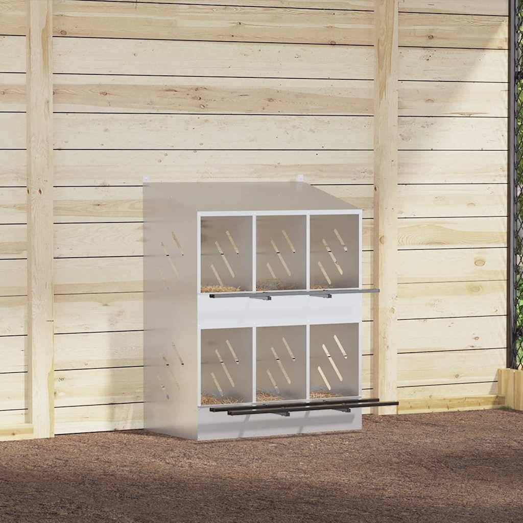 Pondoir de Poules 6 Compartiments Acier Galvanisé Nichoir Double Étage – ComfortXL Outdoor Living - Image 4