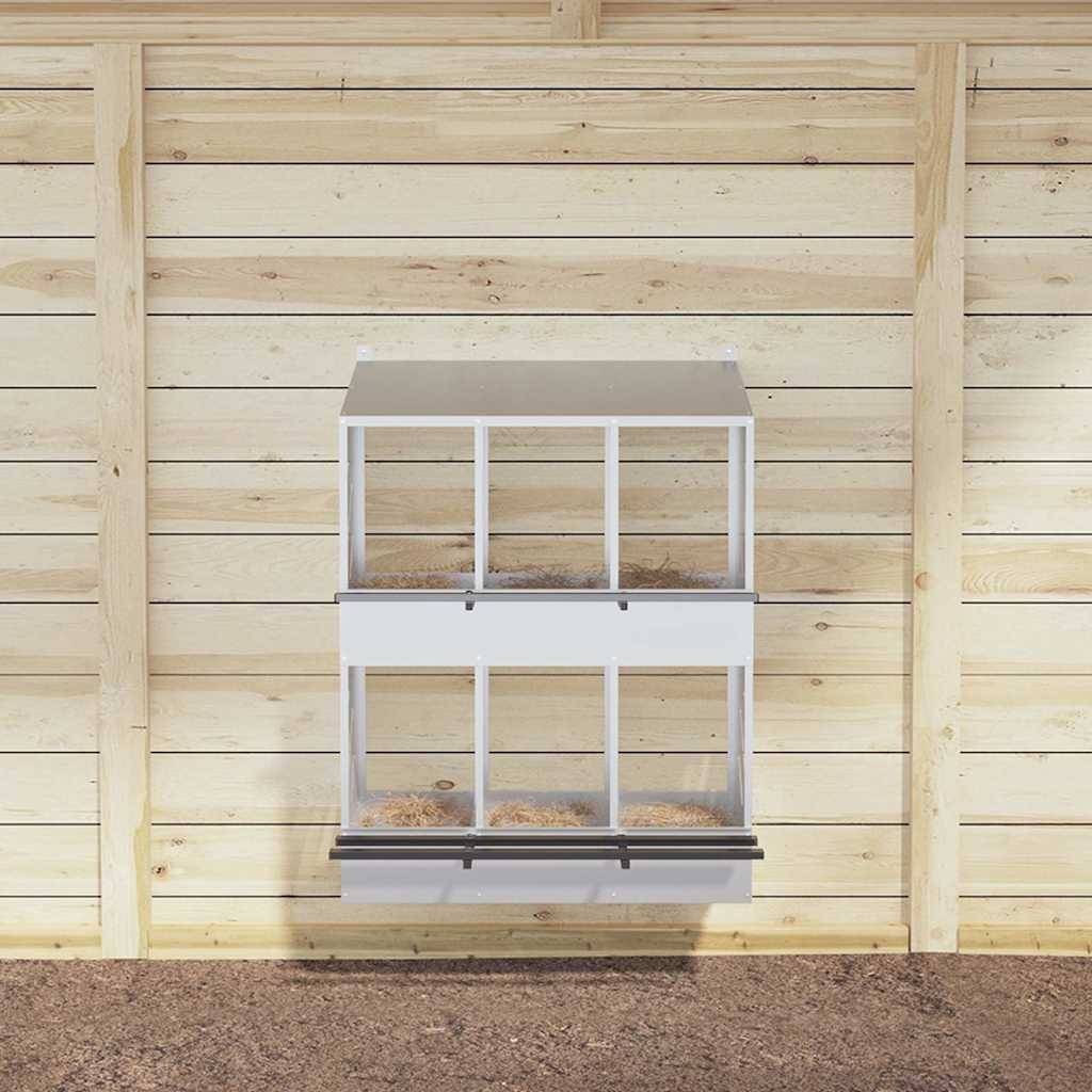 Pondoir de Poules 6 Compartiments Acier Galvanisé Nichoir Double Étage – ComfortXL Outdoor Living - Image 3