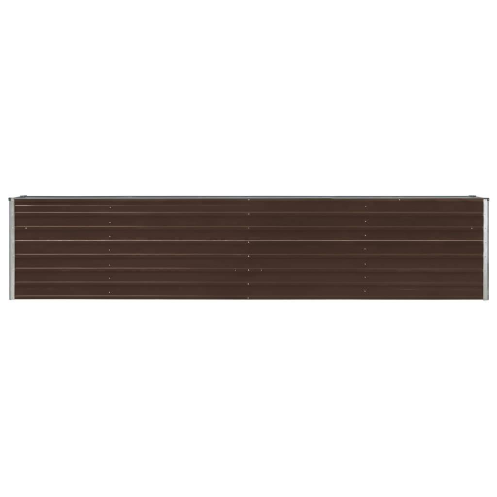 Jardinière lit surélevé plantes fleurs jardin acier galvanisé 320 x 40 x 45 cm marron - Image 2