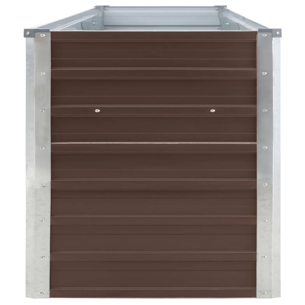 Jardinière lit surélevé plantes fleurs jardin acier galvanisé 320 x 40 x 45 cm marron - Image 3