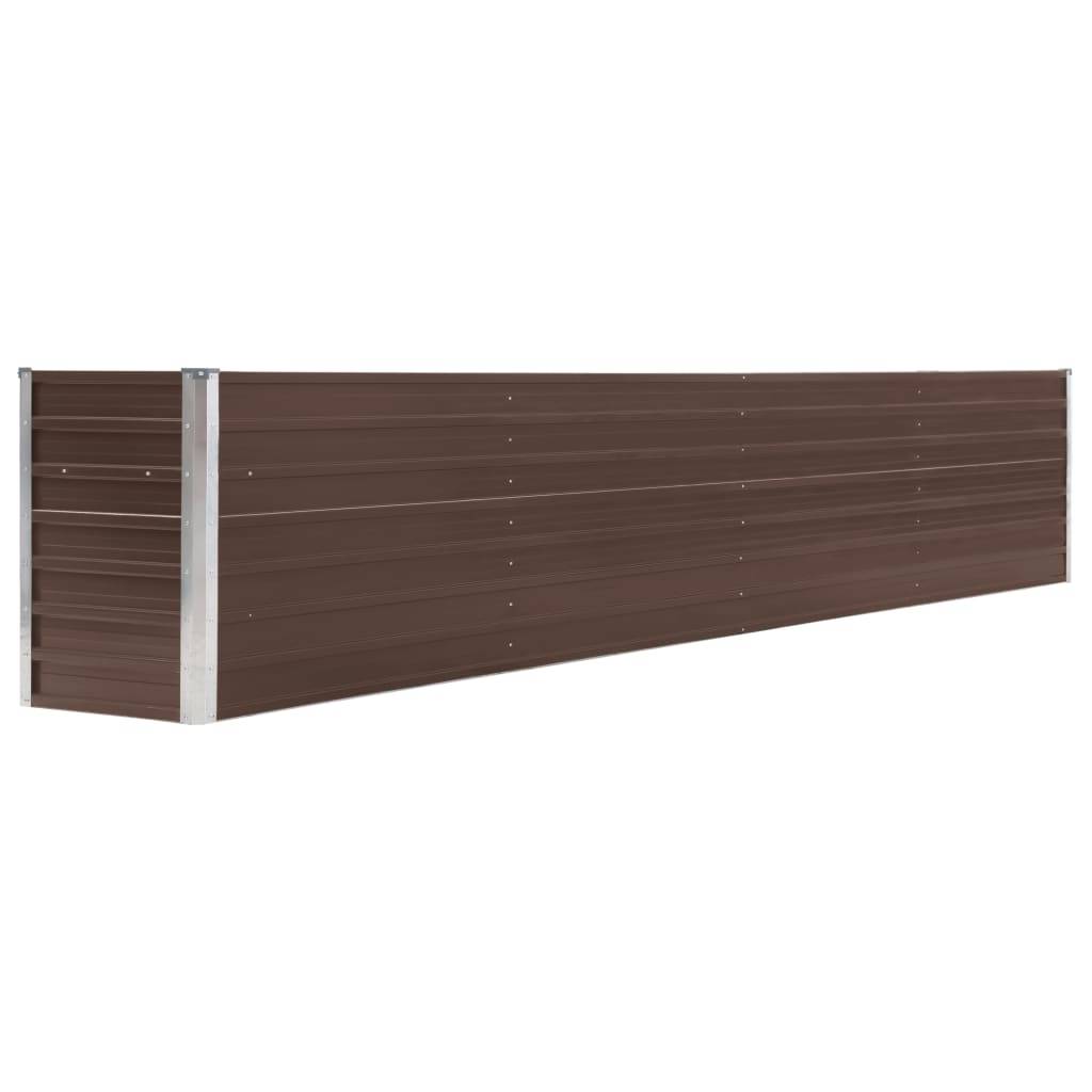 Jardinière lit surélevé plantes fleurs jardin acier galvanisé 320 x 40 x 45 cm marron - Image 1