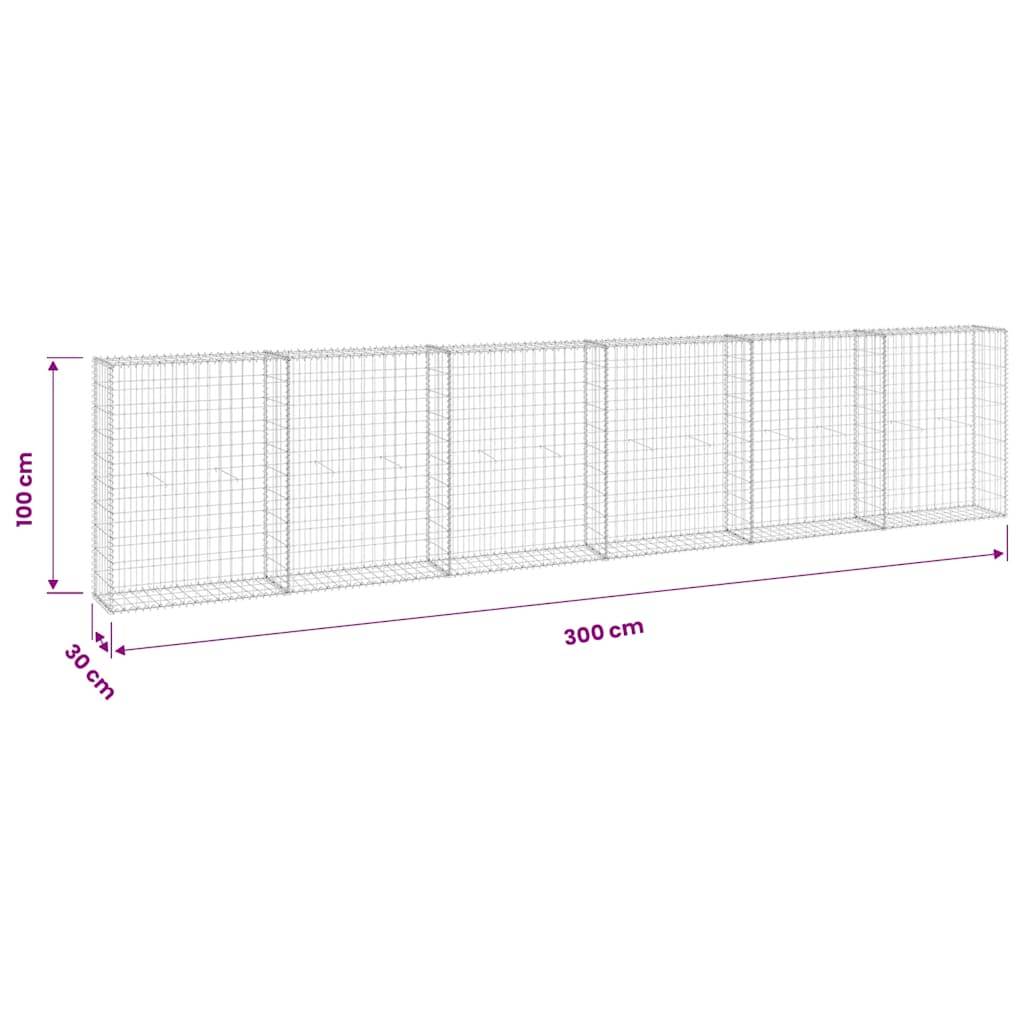 PANGIVO - Mur en gabion avec couvercles Acier galvanisé 300 x 30 x 100 cm - PANGIVO - Image 7