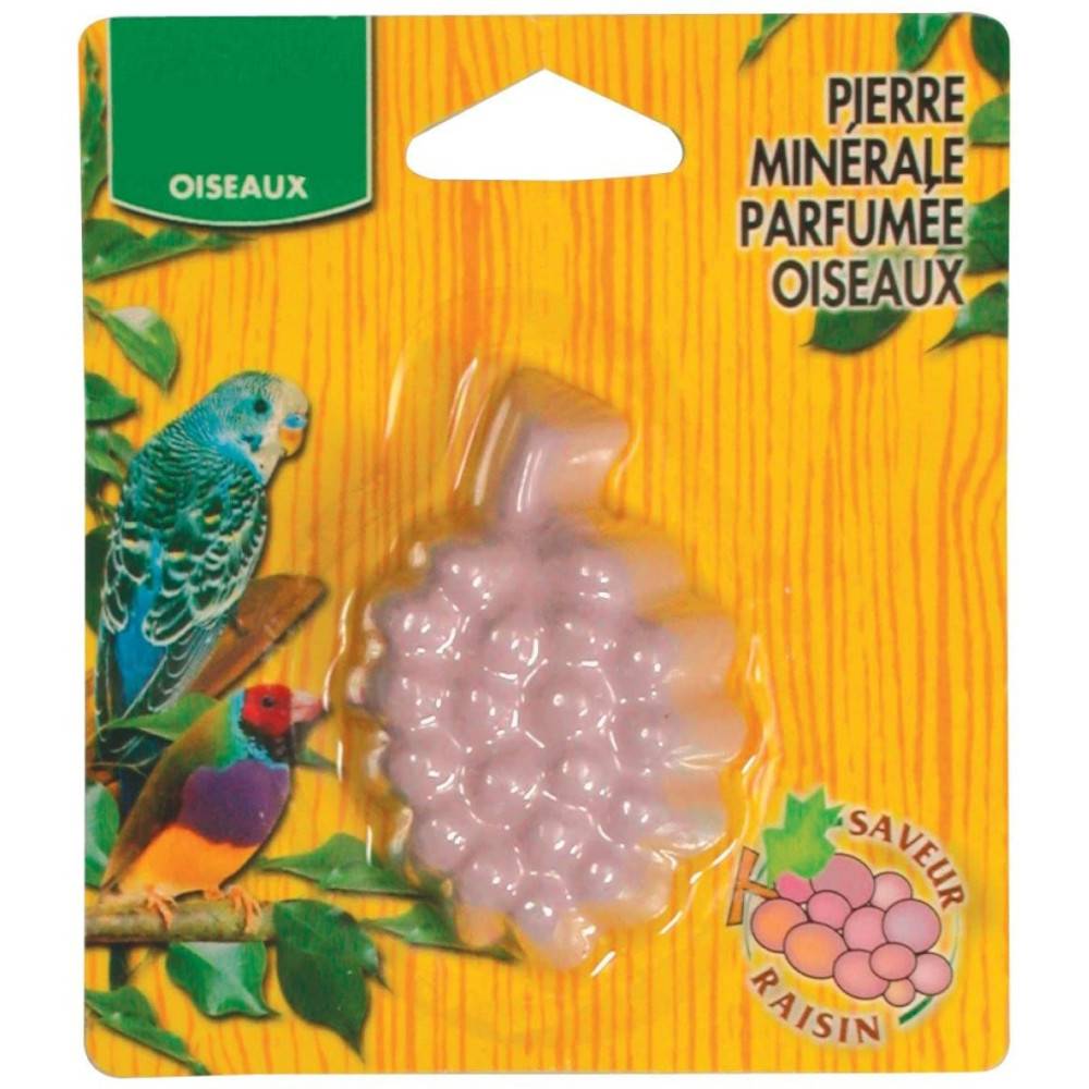 Une pierre minérale parfumée au raisin 21 g pour oiseaux