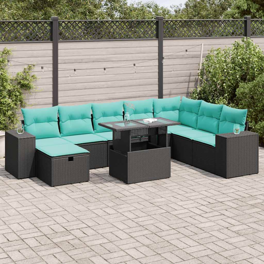 Vidaxl - Salon de jardin avec coussins 9 pcs gris résine tressée acacia vidaXL 3327957 - Image 1