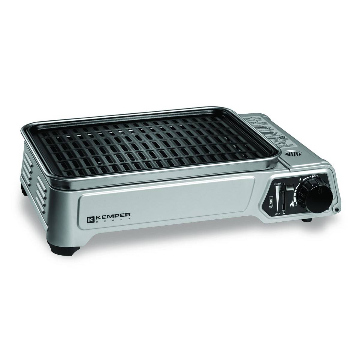 Barbecue à gaz portable 1900W Plaque anti adhesive amovible Camping + Mallette de transport KEMPER - Image 1