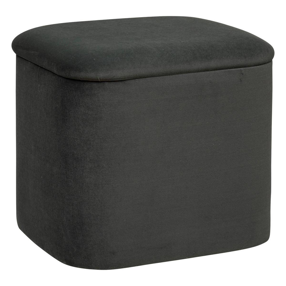 Lot de 2 Poufs Coffres de rangement en Velours Gris Clair et Gris Foncé - Image 6