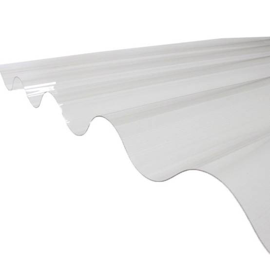 Plaque PVC ondulée (GO 177/51 - grandes ondes) - Coloris - Transparent, Largeur totale de la plaque - 92cm, Longueur totale de la plaque - 2m - Image 1