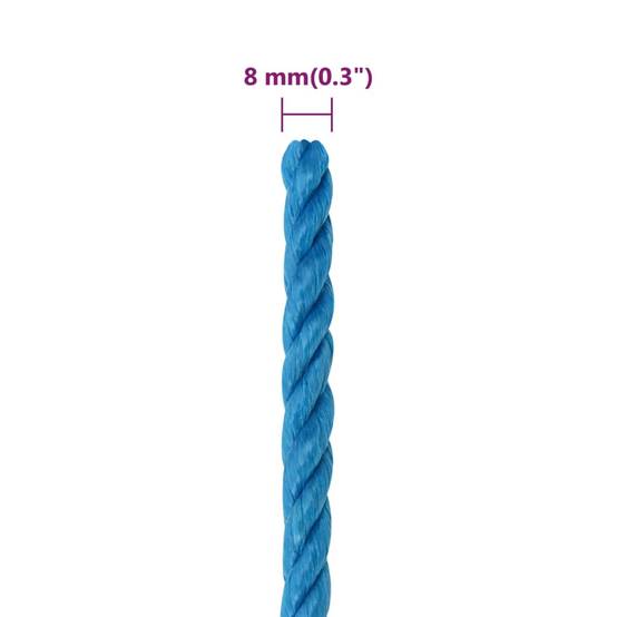 Corde de travail Bleu 8 mm 50 m Polypropylène Maison Chic - Image 6