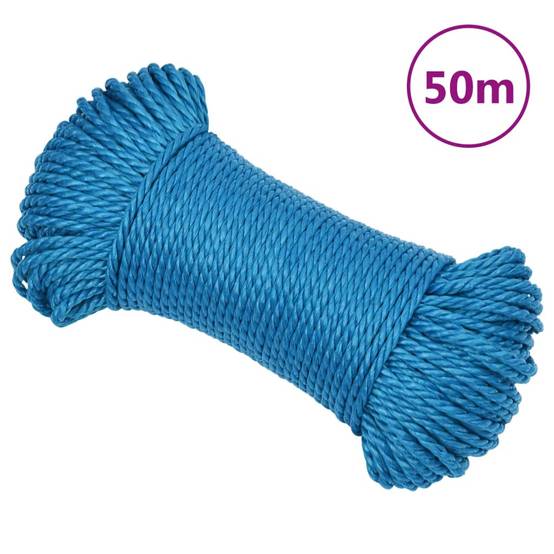 Corde de travail Bleu 8 mm 50 m Polypropylène Maison Chic - Image 2