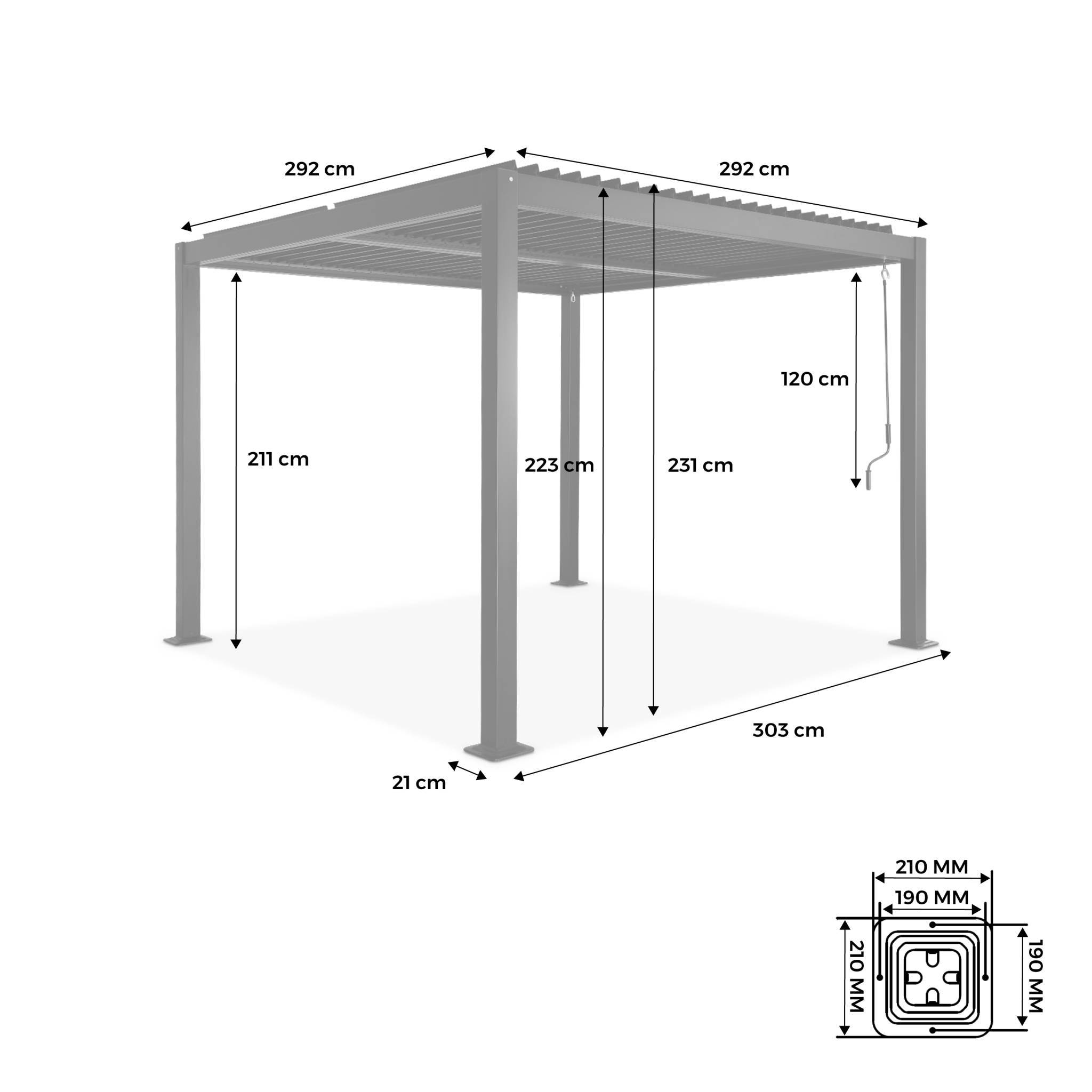sweeek - Pergola bioclimatique noire. aluminium et acier. 3x3m. lames orientables | sweeek - Image 4