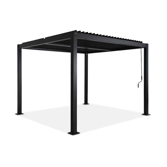 sweeek - Pergola bioclimatique noire. aluminium et acier. 3x3m. lames orientables | sweeek - Image 2