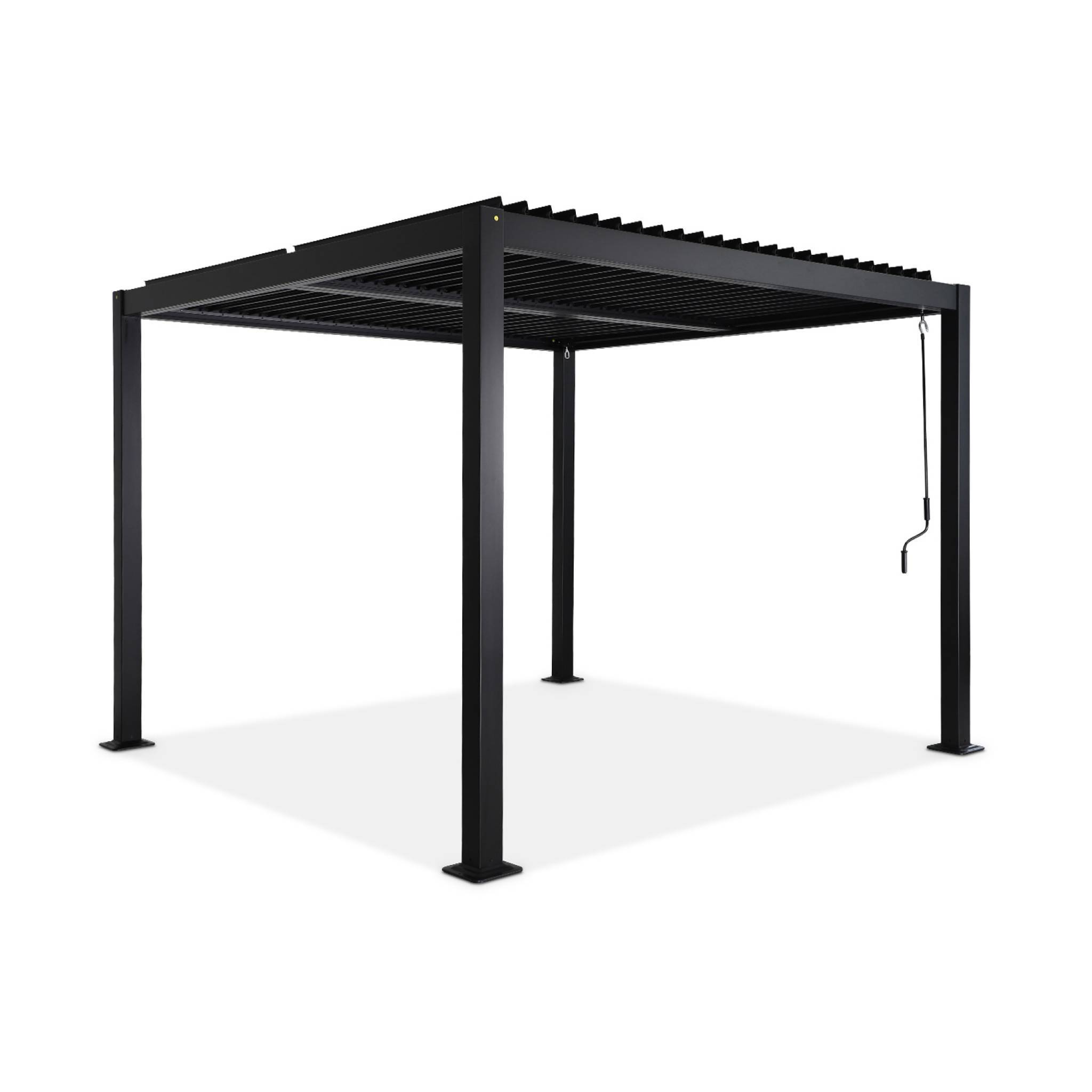 sweeek - Pergola bioclimatique noire. aluminium et acier. 3x3m. lames orientables | sweeek - Image 2