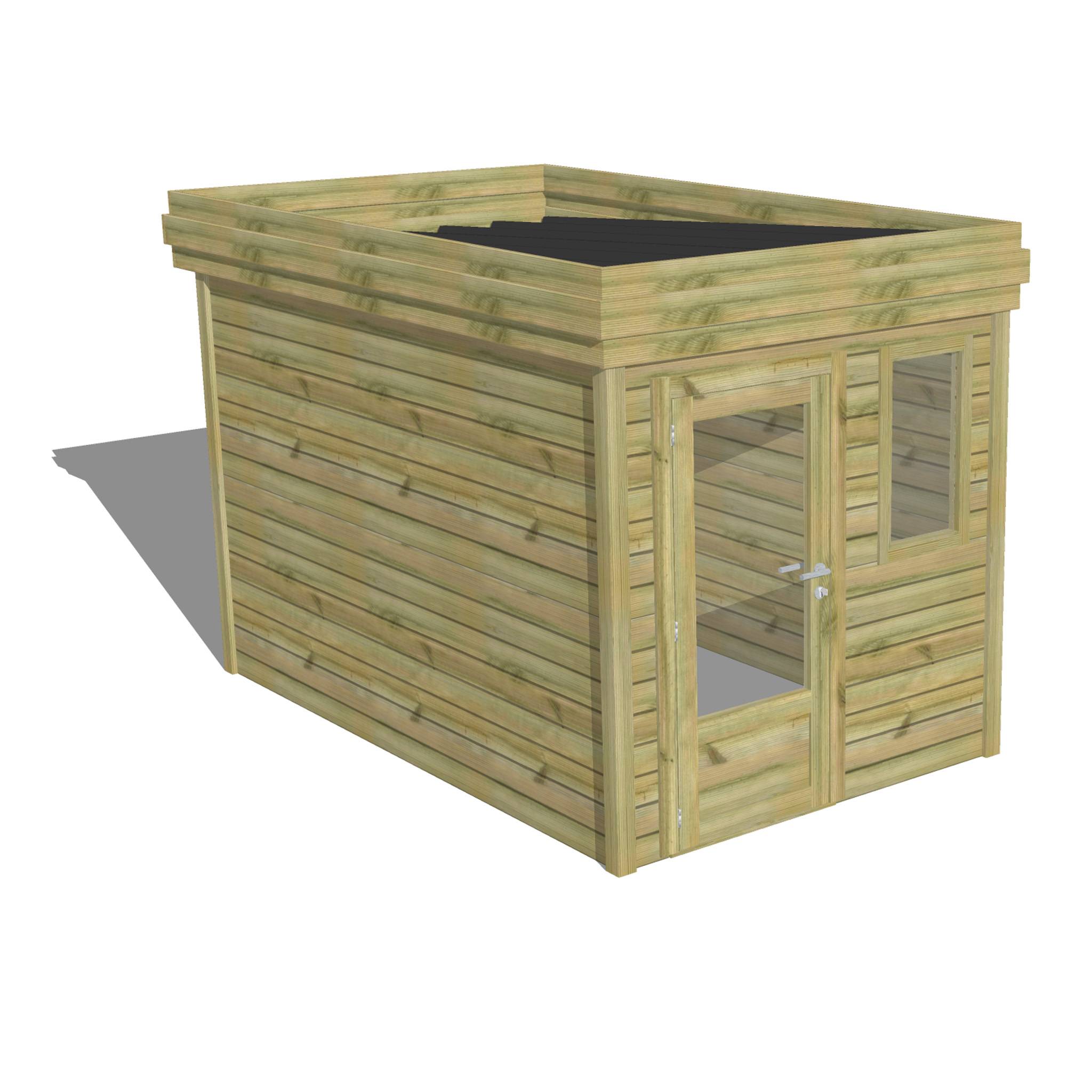 Abri Français - ABRI DE JARDIN bois  autoclave 27mm - 2,14x3,44m / 7m2 - Bac acier - Abri Français - Image 1