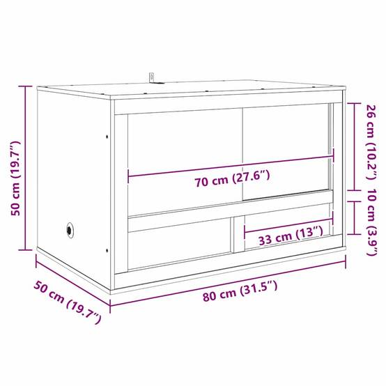 Vidaxl - Terrarium Marron 80 x 50 x 50 cm OSB vidaXL 876722 - Image 3