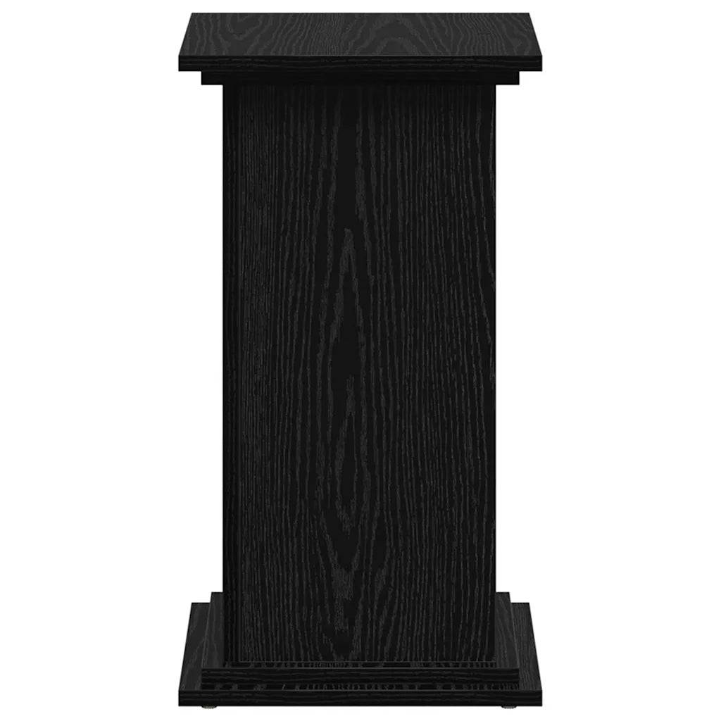 Support de plante moderne intérieur extérieur 33 x 33 x 60 cm pratique durable en bois d'ingénierie chêne noir - Image 3