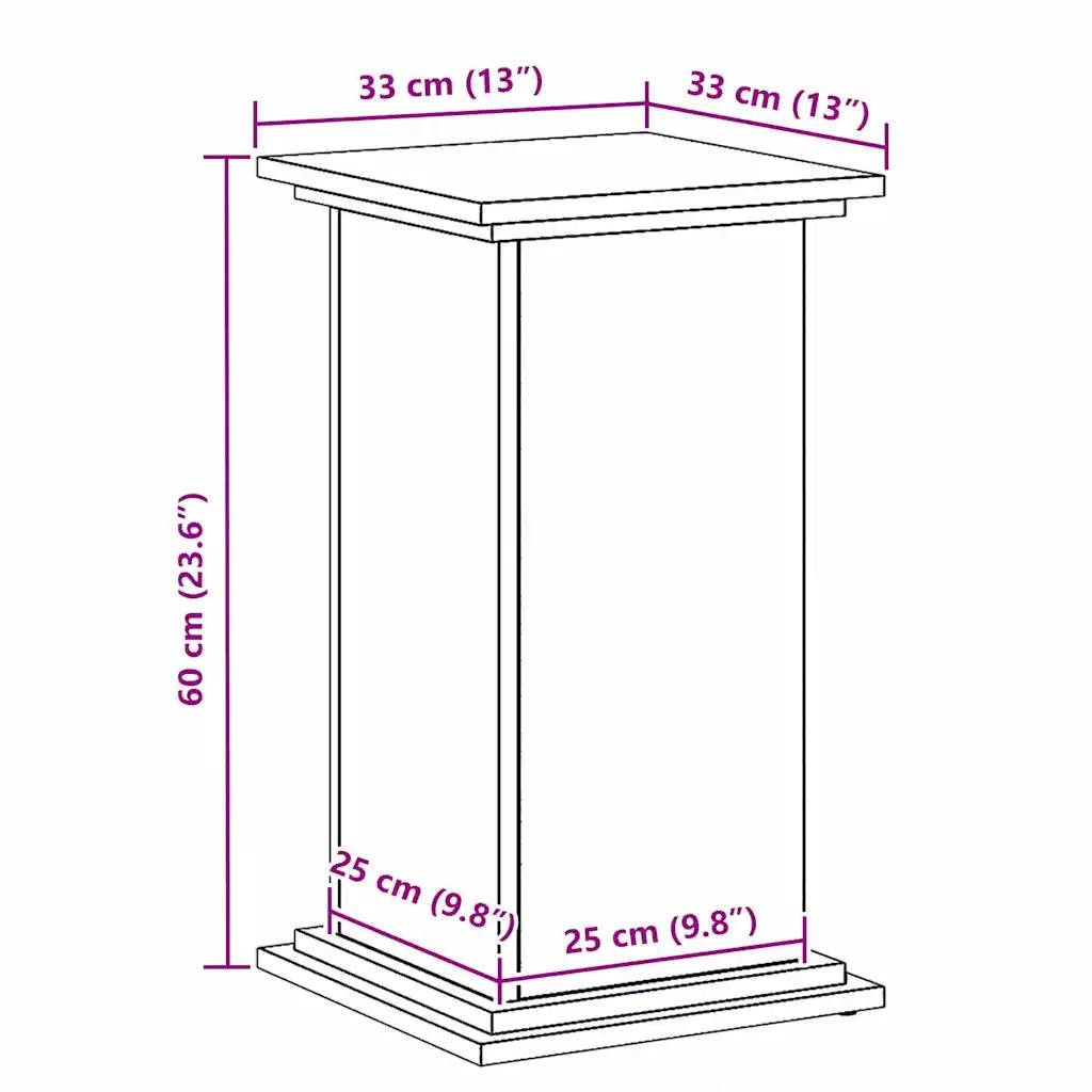 Support de plante moderne intérieur extérieur 33 x 33 x 60 cm pratique durable en bois d'ingénierie chêne noir - Image 5