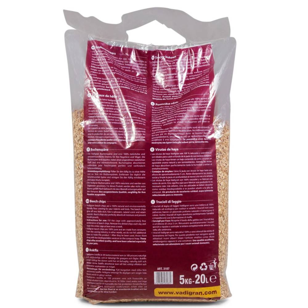 Vadigran - Copeaux de hêtre 6 mm. 20 litres soit 5 kg. pour rongeurs. - Image 4