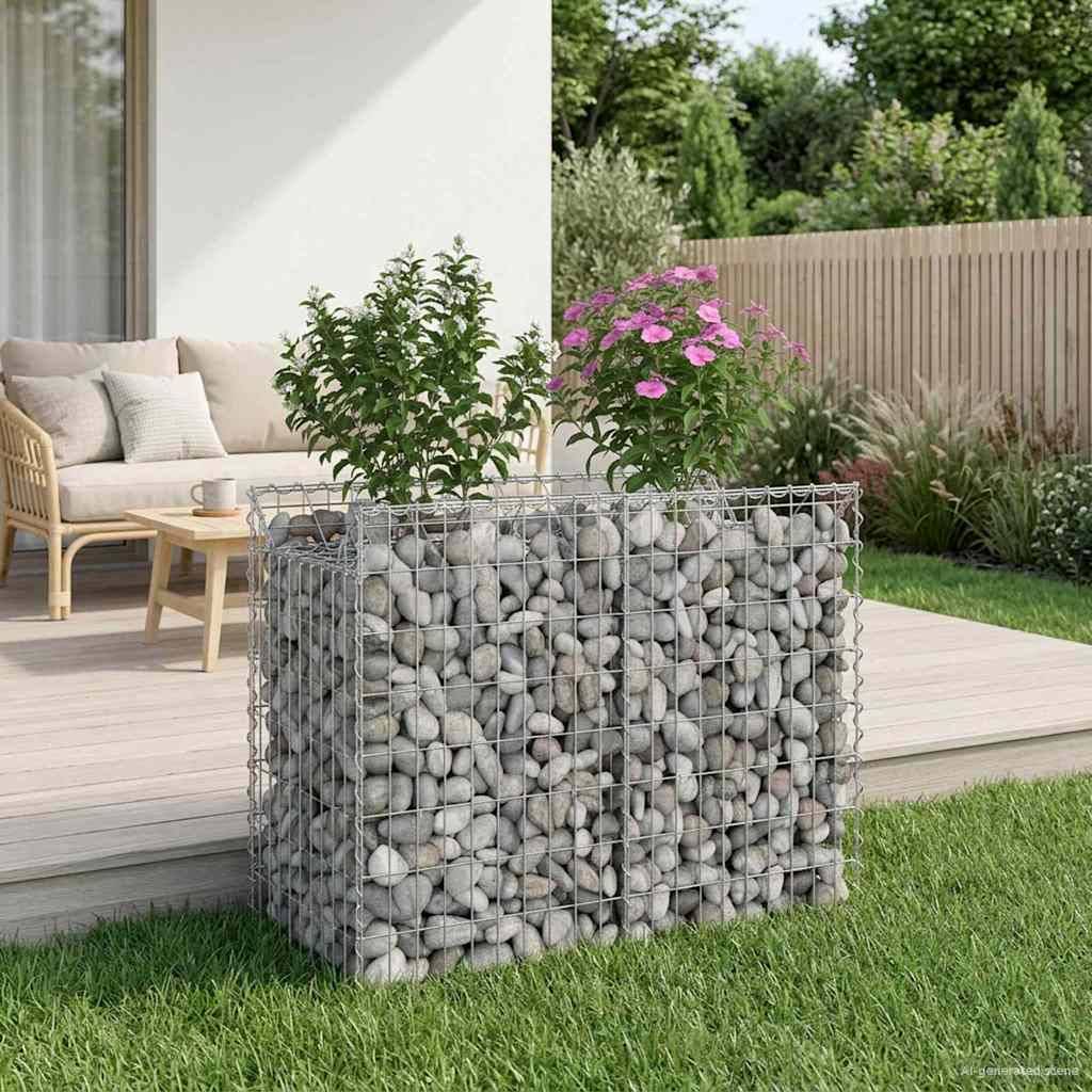 PANGIVO - Lit surélevé gabion Acier galvanisé Argenté 100 x 50 x 80 cm - PANGIVO - Image 1