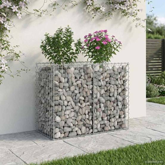 PANGIVO - Lit surélevé gabion Acier galvanisé Argenté 100 x 50 x 80 cm - PANGIVO - Image 4
