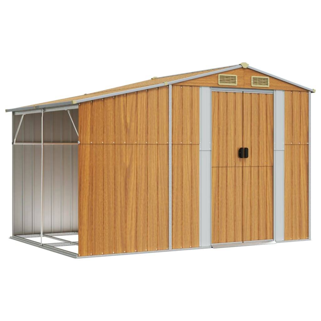 Abri de jardin acier galvanisé marron clair 277 x 192.5 x 179 cm - PANGIVO - Image 2