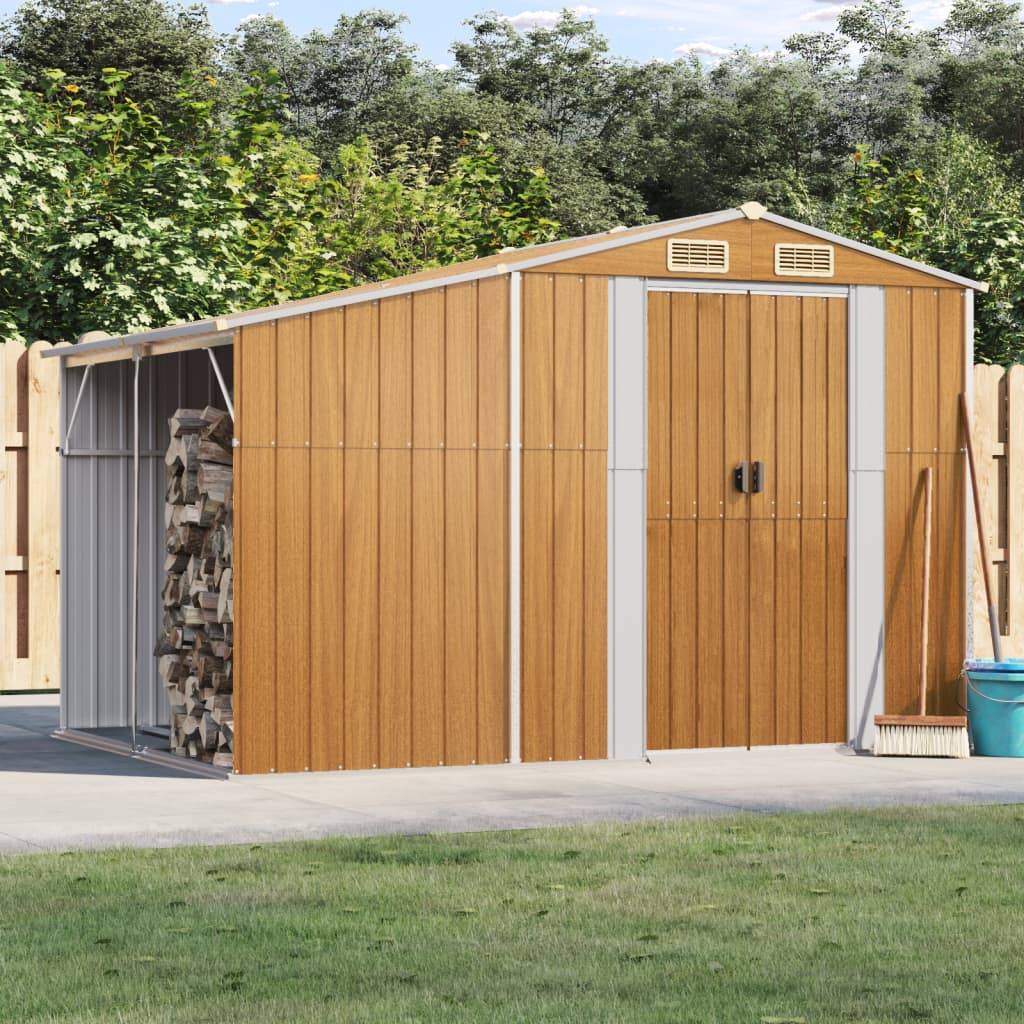 Abri de jardin acier galvanisé marron clair 277 x 192.5 x 179 cm - PANGIVO - Image 1