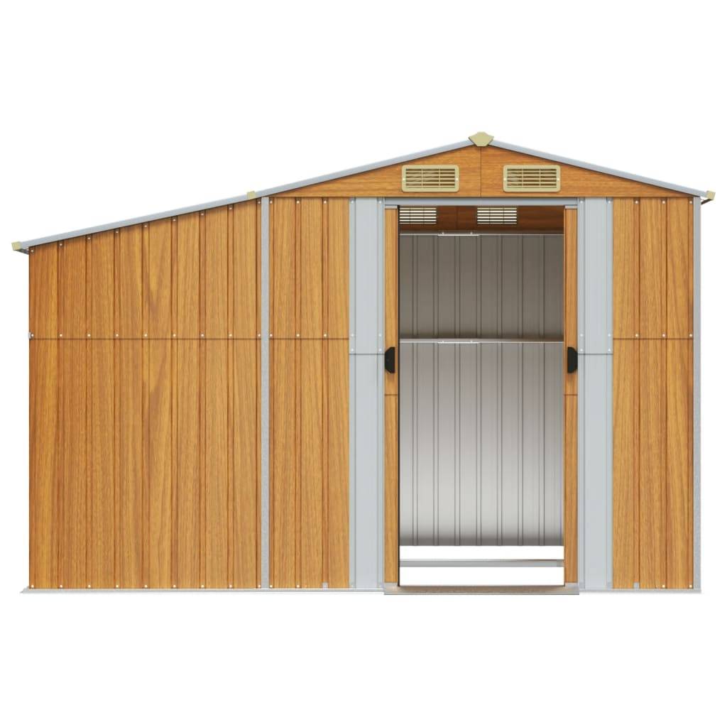 Abri de jardin acier galvanisé marron clair 277 x 192.5 x 179 cm - PANGIVO - Image 5