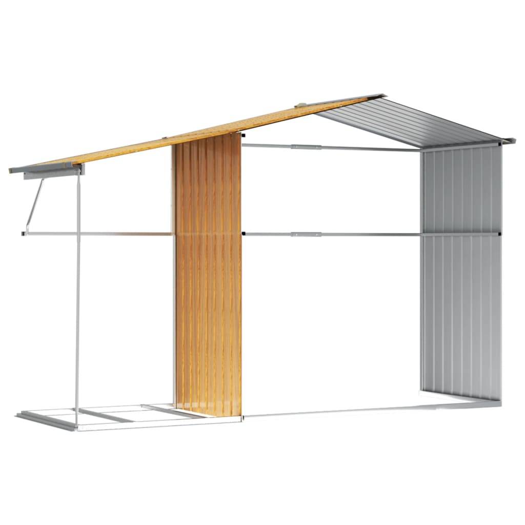 Abri de jardin acier galvanisé marron clair 277 x 192.5 x 179 cm - PANGIVO - Image 9