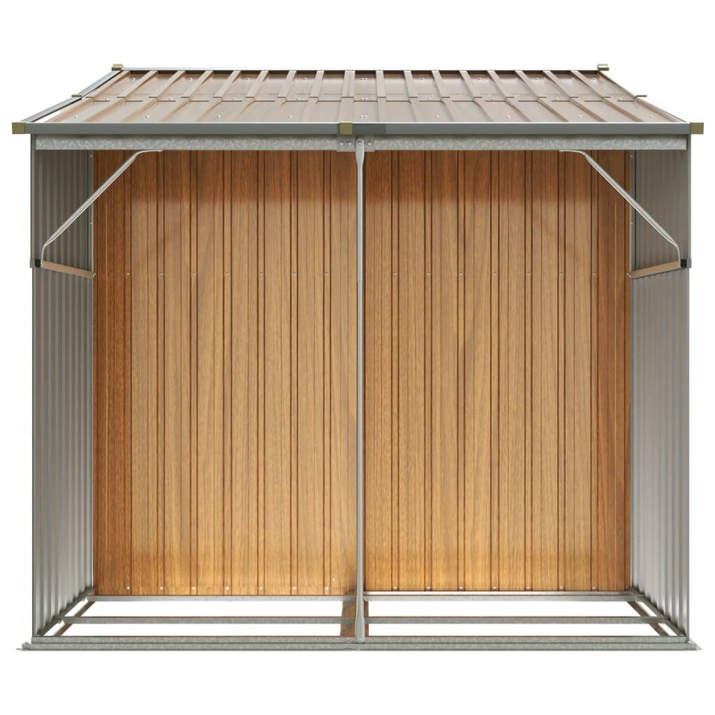 Abri de jardin acier galvanisé marron clair 277 x 192.5 x 179 cm - PANGIVO - Image 6