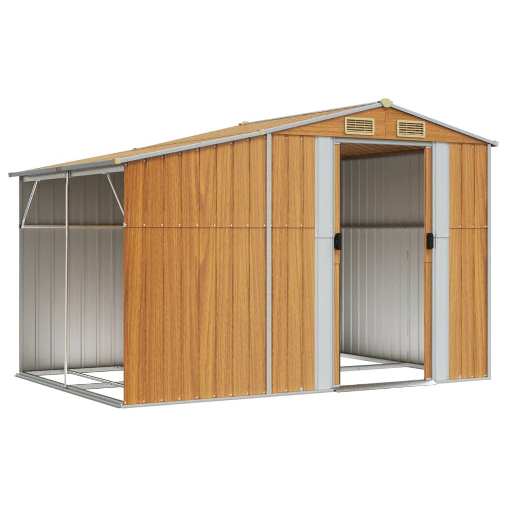 Abri de jardin acier galvanisé marron clair 277 x 192.5 x 179 cm - PANGIVO - Image 3