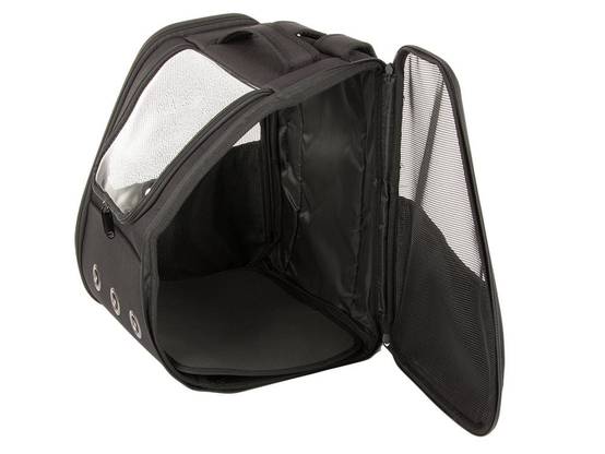 Sac de transport sac à dos pour chat chien lapin fenêtre dos ventilé noir - Image 3