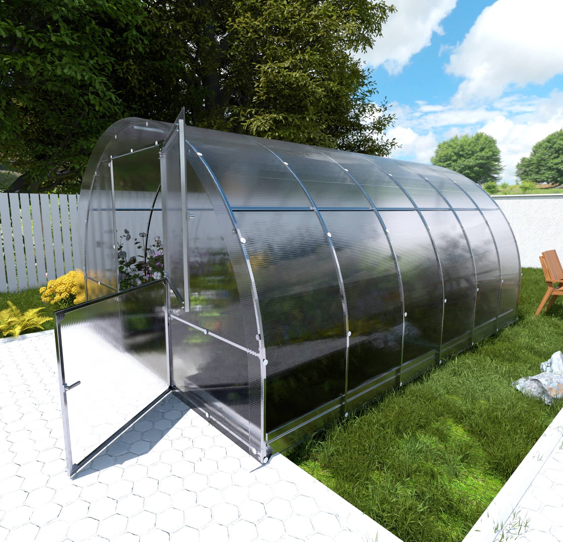 Serre KLASIKA EASY 3 x 4 m (12 m²), 4 mm avec revêtement en polycarbonate - Image 1