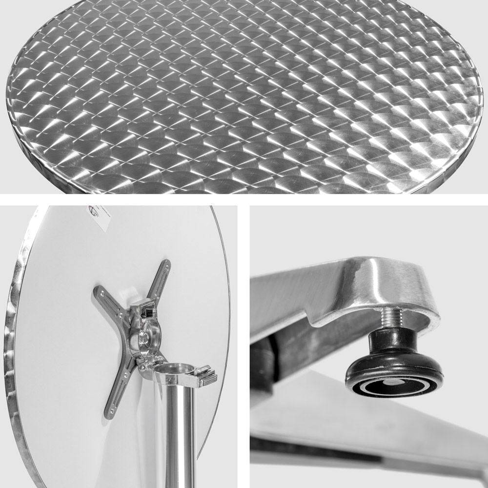 Helloshop26 - Mange debout aluminium diamètre table 60 cm diamètre pied 5,8 cm pliable hauteur réglable 74/114 cm gris - Image 4