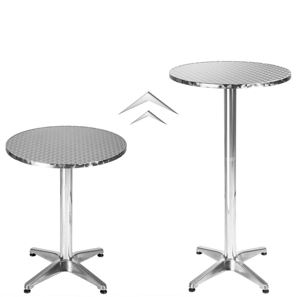 Helloshop26 - Mange debout aluminium diamètre table 60 cm diamètre pied 5,8 cm pliable hauteur réglable 74/114 cm gris - Image 2