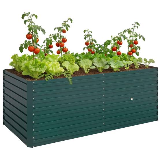 Carré Potager Surélevé Acier Galvanisé Extérieur Croissance Profonde 160x80x60 Vert - ComfortXL Outdoor Living - Image 1