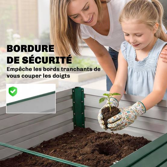 Carré Potager Surélevé Acier Galvanisé Extérieur Croissance Profonde 160x80x60 Vert - ComfortXL Outdoor Living - Image 9