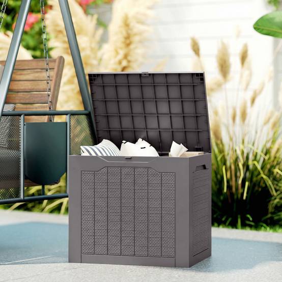ComfortXL - Coffre de rangement polypropylène 97 L marron pour jardin étanche verrouillable - ComfortXL Outdoor Living - Image 2