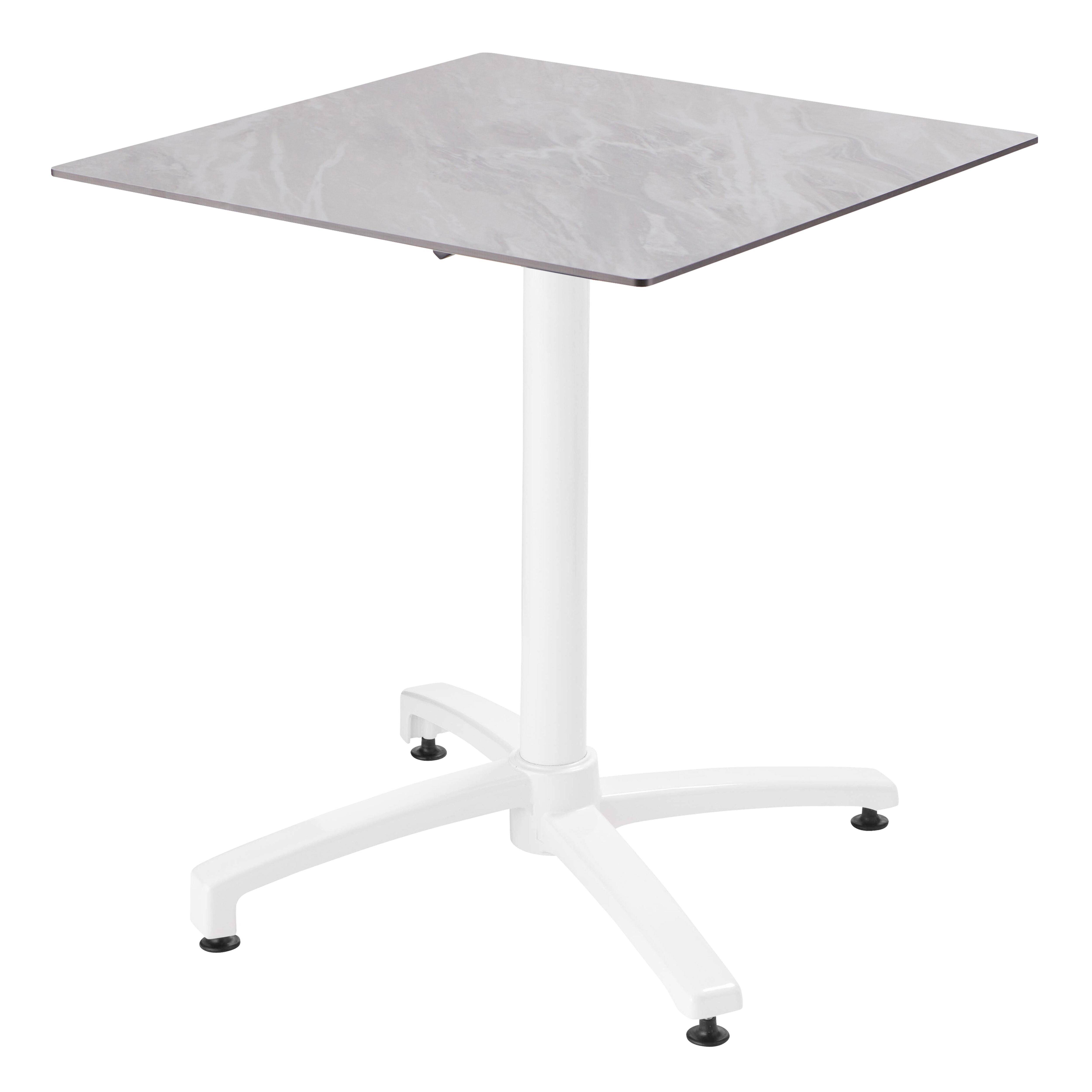 Oviala - Ensemble table de terrasse stratifié marbre avec 2 fauteuils blanc - Oviala - Image 2