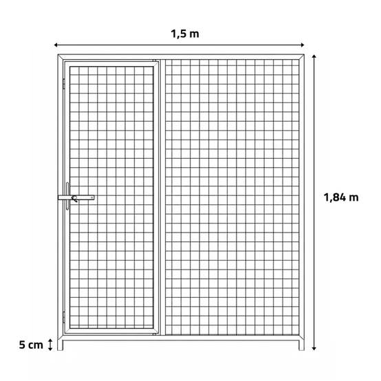 Panneau de chenil maille carrée 1,5m avec porte - Hauteur 184 cm - Image 4
