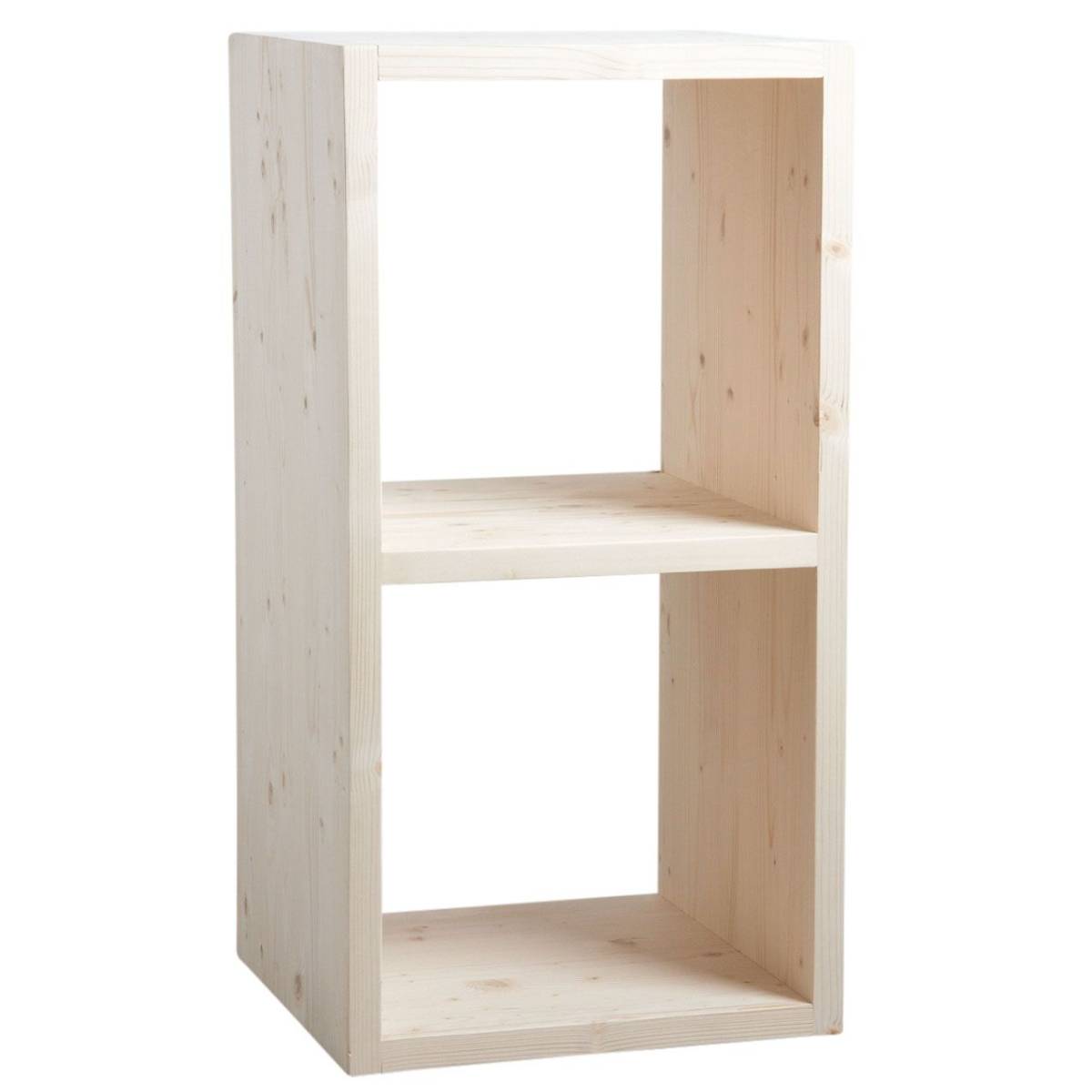 Aubry Gaspard - Etagère modulable 2 cases en épicéa 2 cases - Image 1