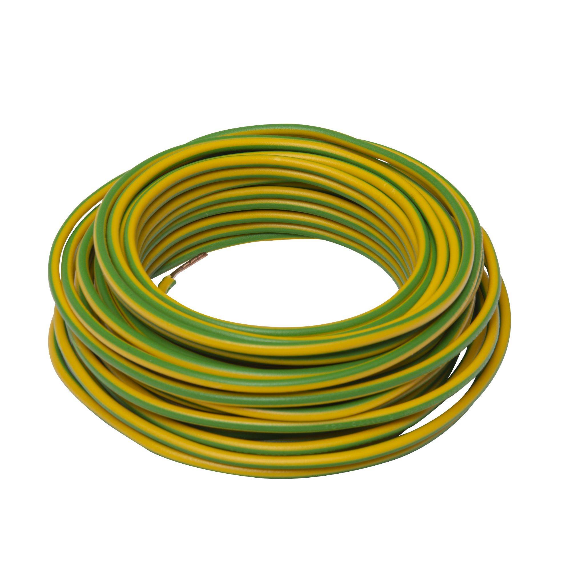 Zenitech - Câble électrique HO7V-U 1,5 mm2 jaune 10 m - Image 1
